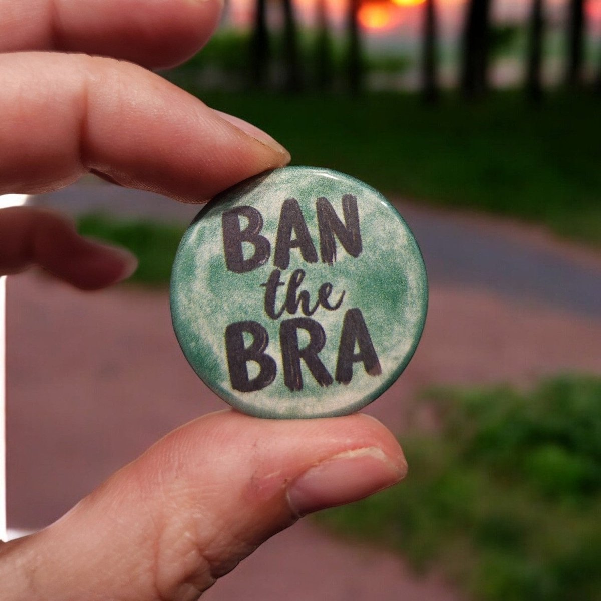Ban the Bra - 1.25" Feminist Pin - Back Button | Bold Feminism Statement Pin - Button - Charm and Char