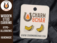 Thumbnail for Banana Wood Stud Earrings - Fruit Fashion Earring - Stud Earring - Charm and Char