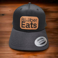 Thumbnail for Boober Eats Leather Patch Trucker Hat for Breastfeeding Moms