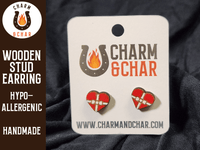 Thumbnail for Box of Chocolates Wood Stud Earrings - Food Fashion Earring - Stud Earring - Charm and Char