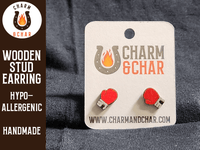 Thumbnail for Boxing Gloves Wood Stud Earrings - Sports Fashion Earring - Stud Earring - Charm and Char