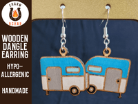 Thumbnail for Camper Wood Dangle Earrings - Outdoors Fashion Earring - Dangle Earring - Charm and Char