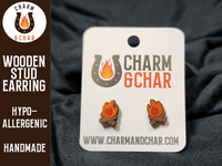 Thumbnail for Campfire Wood Stud Earrings - Camping Fashion Earring - Stud Earring - Charm and Char