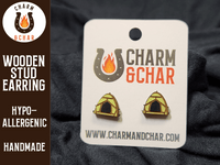 Thumbnail for Camping Tent Wood Stud Earrings - Camping Fashion Earring - Stud Earring - Charm and Char