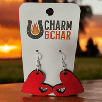 Thumbnail for Charming Pink Heart Dangle Earrings with Cutout - Cute and Stylish - Dangle Earring - Charm and Char