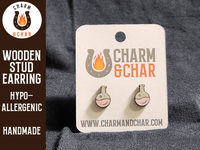 Thumbnail for Chemistry Flask Wood Stud Earrings - Nerdy Fashion Earring - Stud Earring - Charm and Char