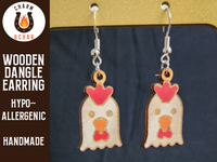 Thumbnail for Chicken Face Wood Dangle Earrings - Farm Animal Fashion Earring