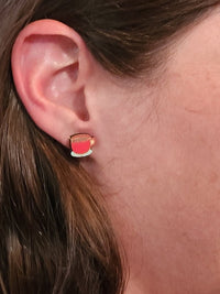 Thumbnail for Coffee Wood Stud Earrings - Food Fashion Earring - Stud Earring - Charm and Char