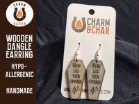 Thumbnail for Coffin Here Lies your Opinion Wood Dangle Earrings - Halloween Fashion Earring - Dangle Earring - Charm and Char