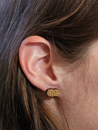 Thumbnail for Cookies Wood Stud Earrings - Food Fashion Earring - Stud Earring - Charm and Char