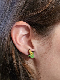 Thumbnail for Corn on the Cob Wood Stud Earrings - Food Fashion Earring - Stud Earring - Charm and Char