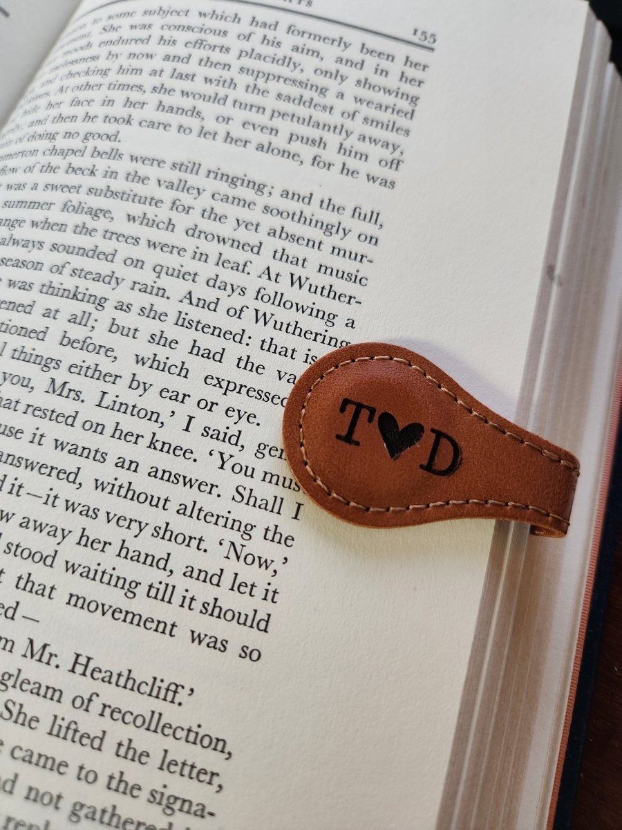 Custom Engraved Leatherette Magnetic Bookmark - Bookmark - Charm and Char