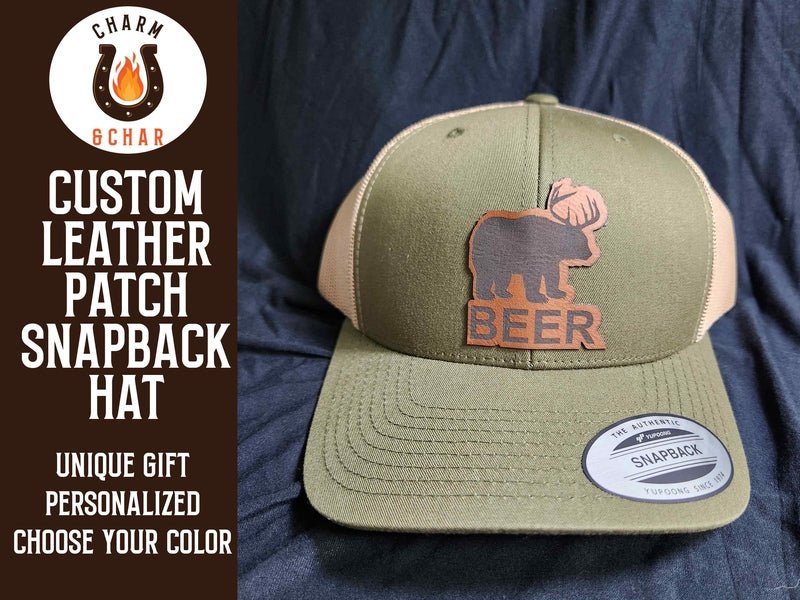 Custom Leather Patch Trucker Hats - Classic Colors - Trucker Hat - Charm and Char
