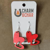 Thumbnail for Cute Pink Heart Dangle Earrings - Fun and Flirty - Dangle Earring - Charm and Char