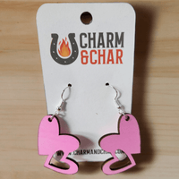 Thumbnail for Cute Pink Heart Dangle Earrings - Fun and Flirty - Dangle Earring - Charm and Char