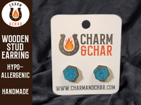 Thumbnail for D20 Dice Wood Stud Earrings - Lifestyle Fashion Earring - Stud Earring - Charm and Char
