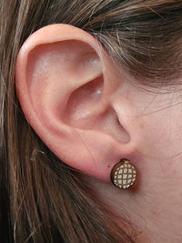Thumbnail for Disco Ball Wood Stud Earrings - Lifestyle Fashion Earring - Stud Earring - Charm and Char