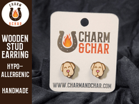 Thumbnail for Dog Wood Stud Earrings - Animal Fashion Earring - Stud Earring - Charm and Char