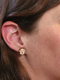 Thumbnail for Dog Wood Stud Earrings - Animal Fashion Earring - Stud Earring - Charm and Char