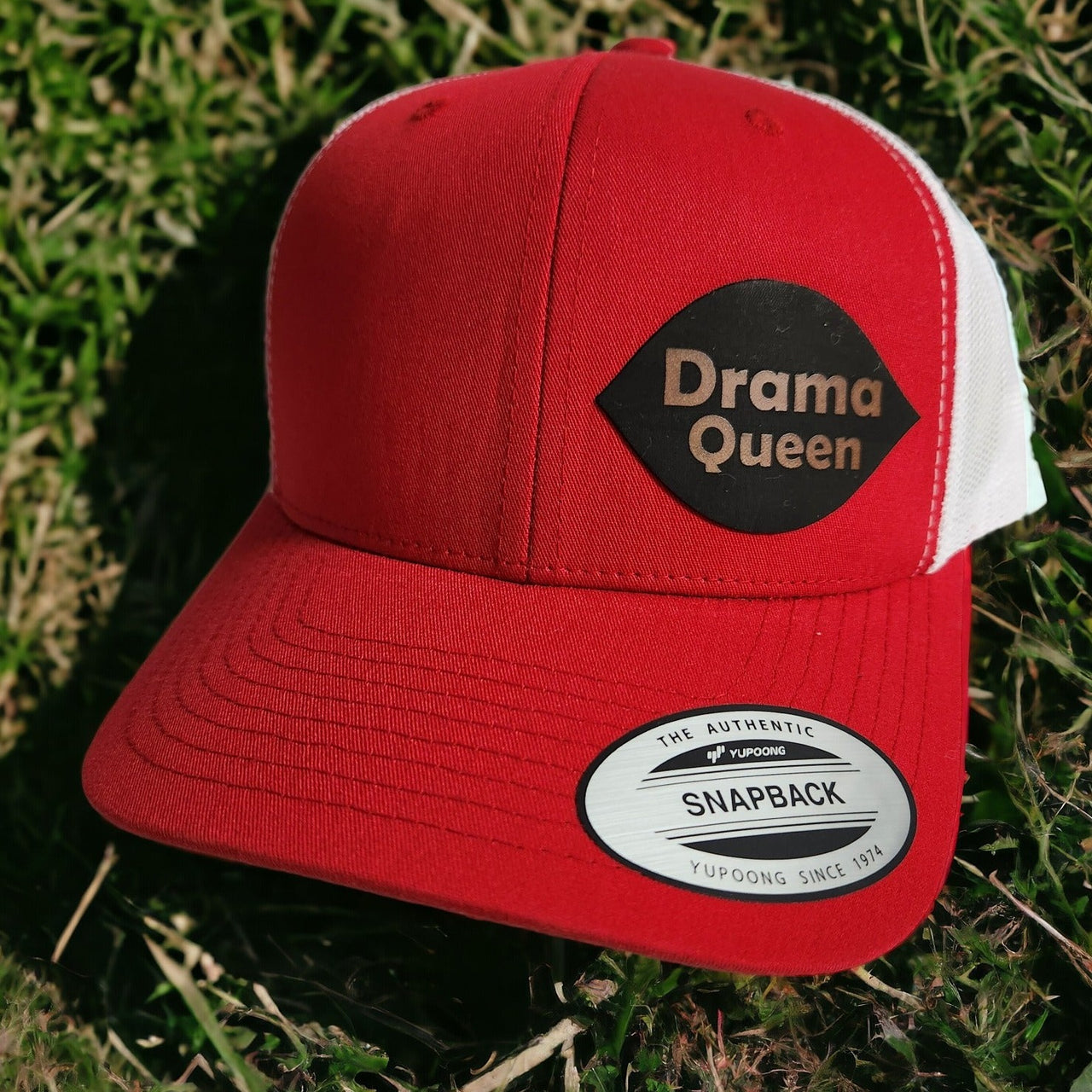 Drama Queen Leather Patch Trucker Hat