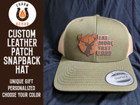 Thumbnail for Eat More Fast Food Deer Hunting Leather Patch Trucker Hat