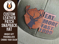 Thumbnail for Eat More Fast Food Deer Hunting Leather Patch Trucker Hat