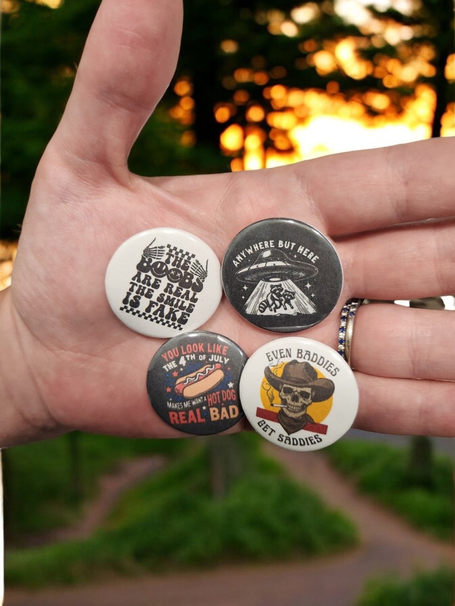 Even Baddies Get Saddies - 1.25" Pin - Back Button | Playful Baddie Statement - Button - Charm and Char