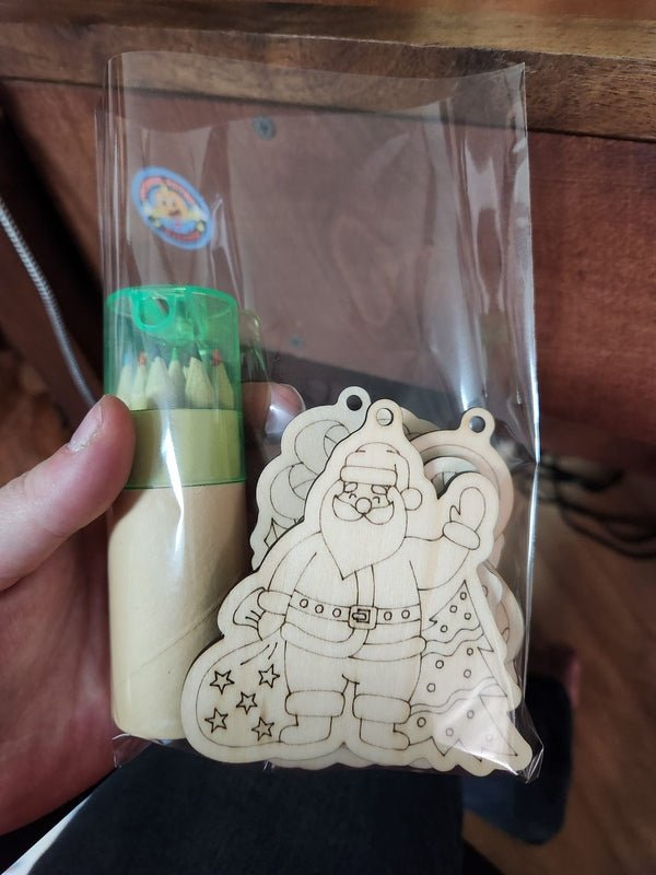 Festive Delights: Set of 5 Kids Christmas Coloring Ornaments - Ornament - Charm and Char