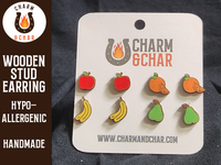 Thumbnail for Fruit Wood Stud Earrings - Food Fashion Earring Set
