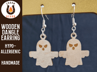 Thumbnail for Ghost Wood Dangle Earrings - Halloween Fashion Earring - Dangle Earring - Charm and Char