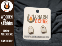 Thumbnail for Ghost Wood Stud Earrings - Halloween Fashion Earring - Stud Earring - Charm and Char