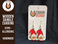 Thumbnail for Christmas Gnome with Sign Dangle Earring - Christmas Fashion Earring