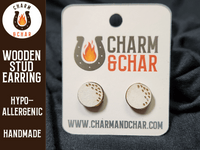 Thumbnail for Golf Ball Wood Stud Earrings - Sports Fashion Earring - Stud Earring - Charm and Char