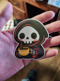 Thumbnail for Grim Reaper Coffee Sticker - Sticker - Charm and Char