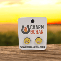 Thumbnail for Grinning Face with Smiley Eyes Emoji Wood Stud Earrings - Stud Earring - Charm and Char