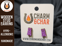 Thumbnail for Gummy Bear Wood Stud Earrings - Candy Fashion Earring - Stud Earring - Charm and Char