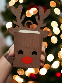 Thumbnail for Hand - Painted Christmas Gift Card Holders Set - Santa, Present, Reindeer - Ornament - Charm and Char