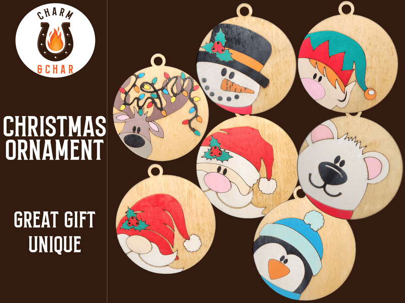 Hand Painted Personalized Laser - Engraved Christmas Ornament - Ornament - Charm and Char