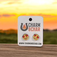 Thumbnail for Heart Eyes Emoji Wood Stud Earrings - Stud Earring - Charm and Char