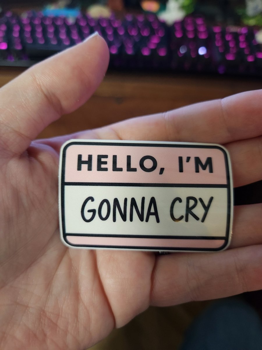 Hello I’m Gonna Cry Sticker – Funny Vinyl Laptop & Water Bottle Decal - Sticker - Charm and Char