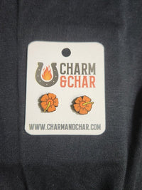 Thumbnail for Hibiscus Wood Stud Earrings - Flower Fashion Earring - Stud Earring - Charm and Char