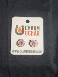 Thumbnail for Hibiscus Wood Stud Earrings - Flower Fashion Earring - Stud Earring - Charm and Char