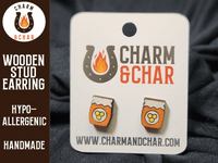Thumbnail for Honey Jar Wood Stud Earrings - Beekeeper Fashion Earring - Stud Earring - Charm and Char