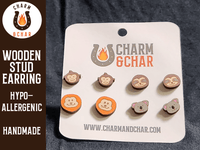 Thumbnail for Jungle Animal Wood Stud Earrings - Animal Fashion Earring Set - Stud Earring - Charm and Char