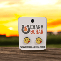 Thumbnail for Kissy Heart Emoji Wood Stud Earrings - Stud Earring - Charm and Char
