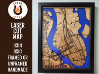 Thumbnail for Charleston, SC Wood Laser Map - Handcrafted Wood Map - Housewarming Gift