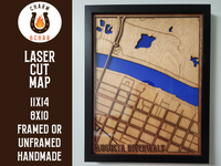 Thumbnail for Augusta Riverwalk Augusta, GA Wood Laser Map - Handcrafted Wood Map - Housewarming Gift