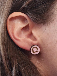 Thumbnail for Libra Wood Stud Earrings - Zodiac Fashion Earring - Stud Earring - Charm and Char
