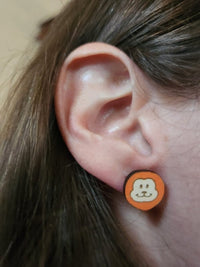 Thumbnail for Lion Wood Stud Earrings - Animal Fashion Earring - Stud Earring - Charm and Char