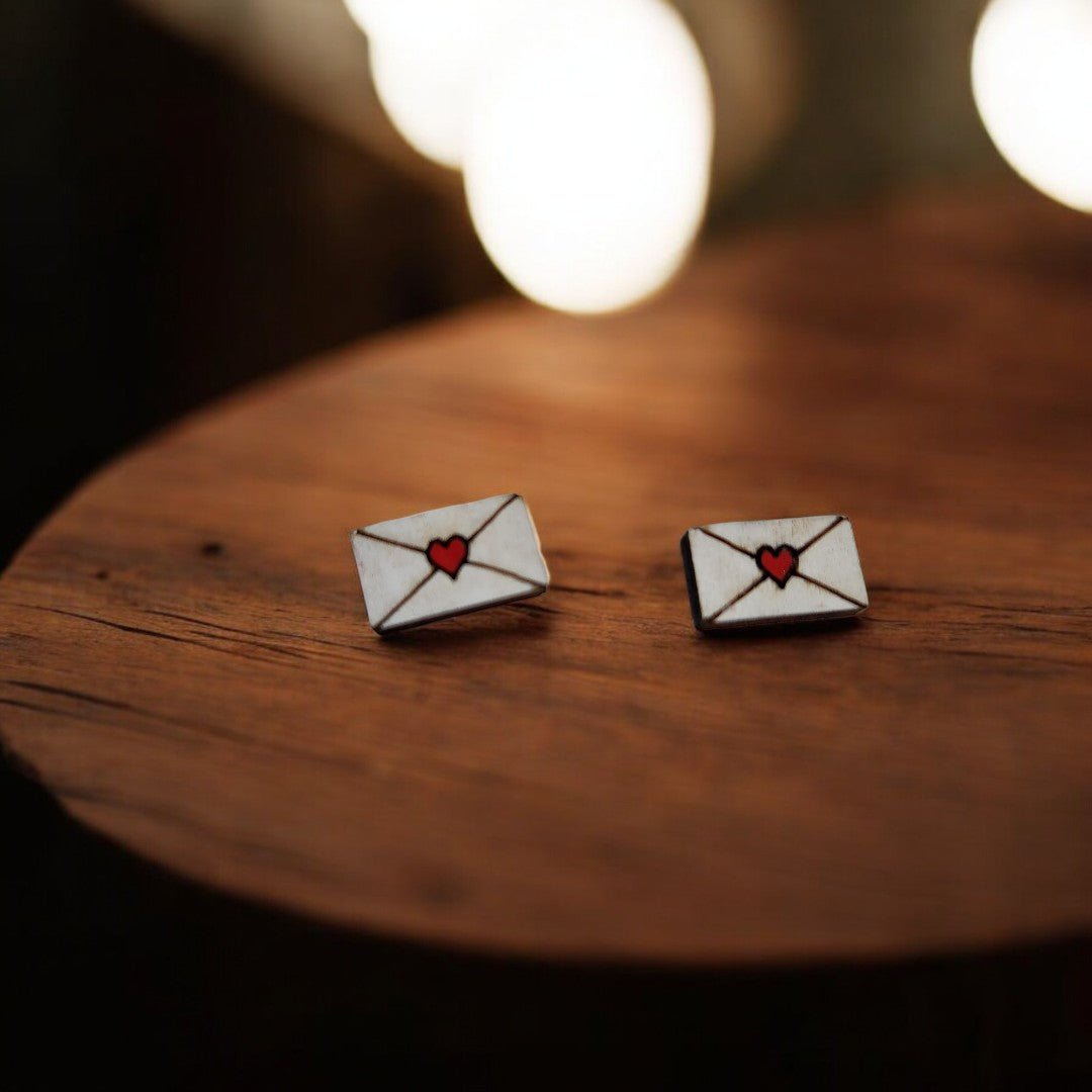 Love Letter Stud Earrings - Stud Earring - Charm and Char